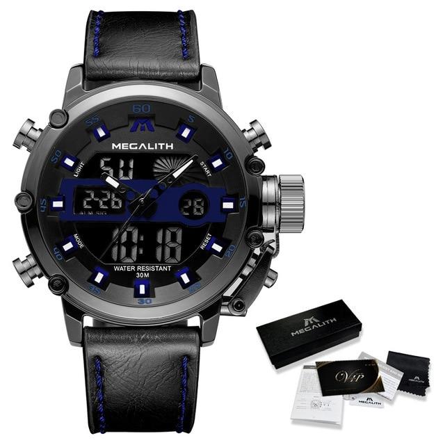 MGLX™ Men&#39;s Business Sport Military Quartz Luminous Wrist Watch business watch MGLX™ Fashion Leather Blue 