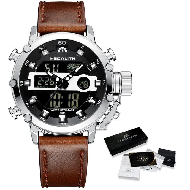 MGLX™ Men's Business Sport Military Quartz Luminous Wrist Watch business watch MGLX™ Fashion Leather Silver 
