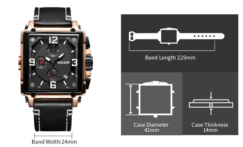 MGR™ Men&#39;s Stylish Leather Business Watch Casual Watch MGR™ Fashion 