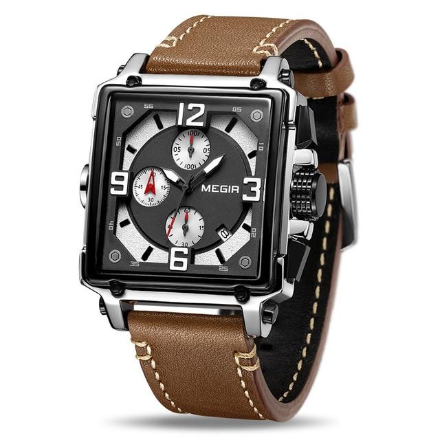 MGR™ Men&#39;s Stylish Leather Business Watch Casual Watch MGR™ Fashion Brown 