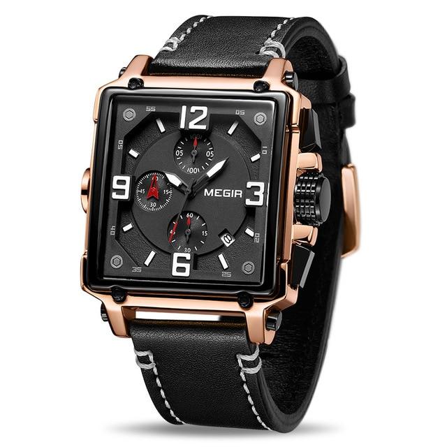 MGR™ Men's Stylish Leather Business Watch Casual Watch MGR™ Fashion Rose black 