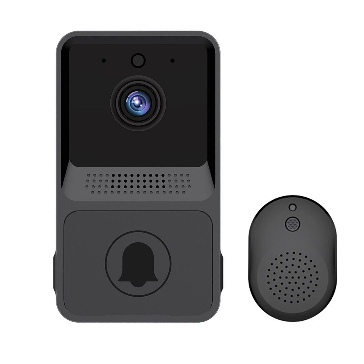 MMSecurify™ Smart HD Video Doorbell - Rechargeable Wireless, 2-Way Intercom, WiFi, Phone App, Cloud Storage smart doorbell MMSecurify™ Black 