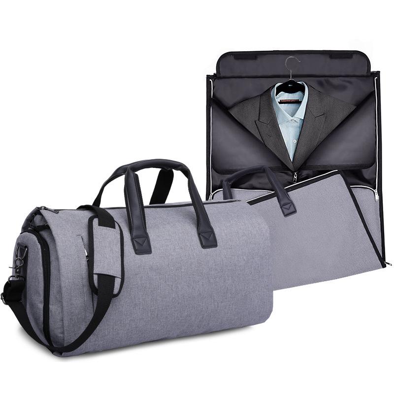 MROYALE™ Men's 2-in-1 Garment + Duffel Weekend Travel Bag Duffle Travel Bag MRoyale™ Fashion Gray 