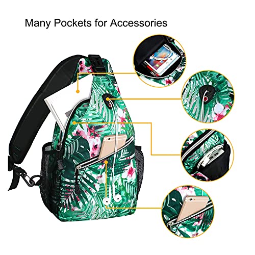 MOSXPro™ Women&#39;s Crossbody Shoulder Daypack - iPad Tablet, Palm Leaf Flower Sling Bag MOSXPro™ 