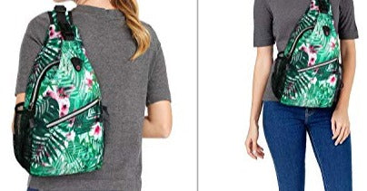 MOSXPro™ Women&#39;s Crossbody Shoulder Daypack - iPad Tablet, Palm Leaf Flower Sling Bag MOSXPro™ 