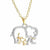 Mother's Day 'Elephant Baby & Mom' Crystal Necklace Pendant & Chain Gift Mother Gift SHINELUX™ 