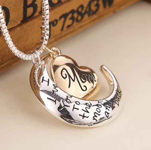 Mother's Day 'I Love You To The Moon &amp; Back' Necklace Heart Pendant &amp; Chain Gift Mother Gift SHINELUX™ 