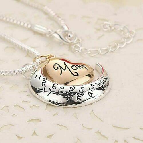 Mother's Day 'I Love You To The Moon & Back' Necklace Heart Pendant & Chain Gift Mother Gift SHINELUX™ 
