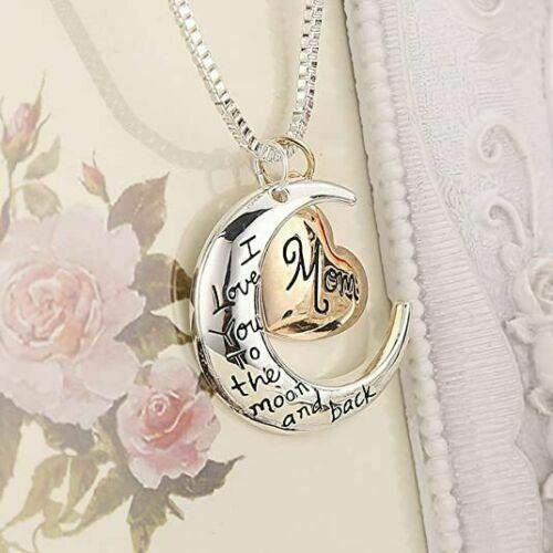 Mother's Day 'I Love You To The Moon & Back' Necklace Heart Pendant & Chain Gift Mother Gift SHINELUX™ 