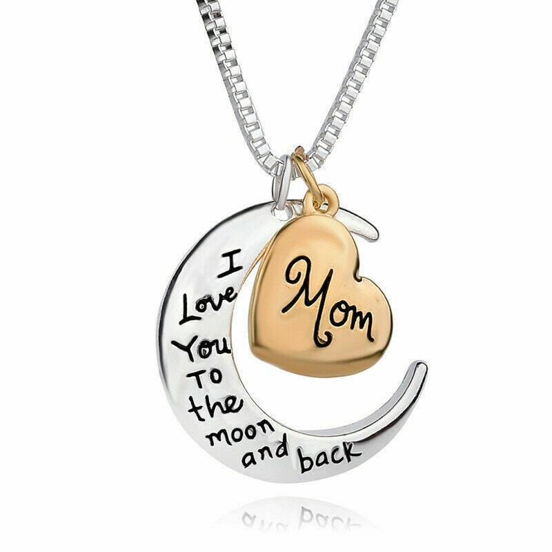 Mother's Day 'I Love You To The Moon &amp; Back' Necklace Heart Pendant &amp; Chain Gift Mother Gift SHINELUX™ 
