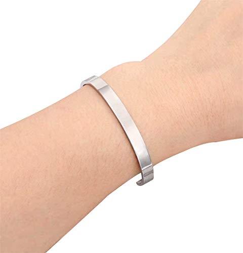 Mother's Day Inspirational Engraved Rose Bracelet: Stainless Steel Wide Cuff Bangle Mom Gift EliteDealsOutlet 