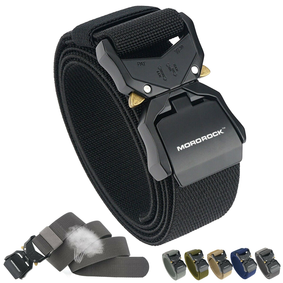 MROCKX™ Canvas Tactical Belt - Adjustable Metal Buckle | Survival Army Rigger Waistband tactical belt MROCKX™ Black 
