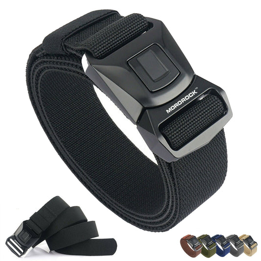 MROCKX™ Canvas Tactical Belt - Quick Release Aluminum Buckle | Survival Army Rigger Waistband tactical belt MROCKX™ Black 