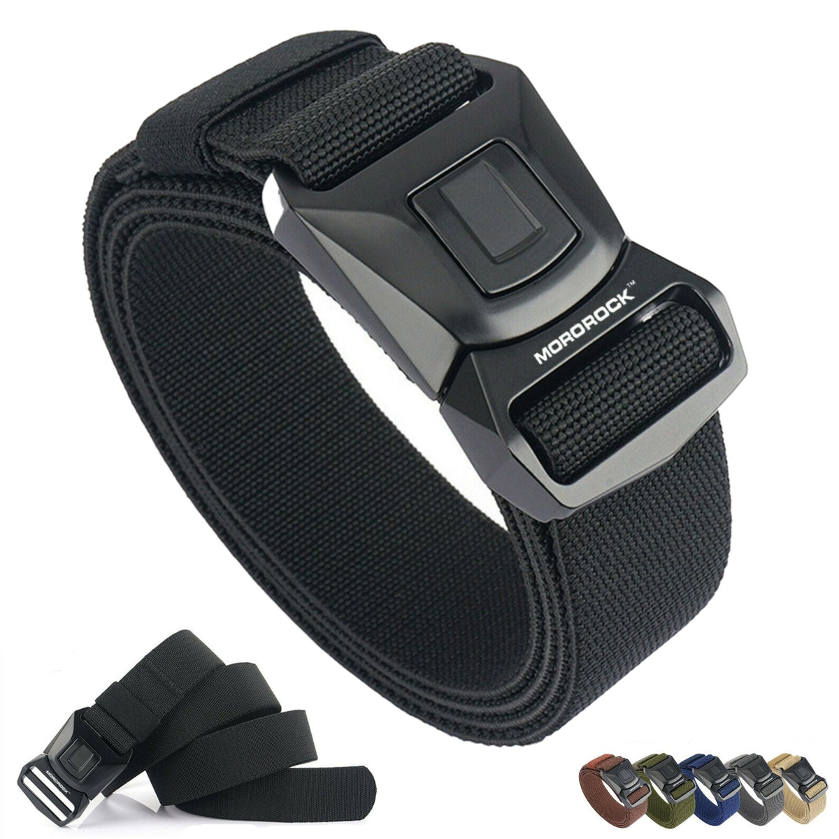 MROCKX™ Canvas Tactical Belt - Quick Release Aluminum Buckle | Survival Army Rigger Waistband tactical belt MROCKX™ Black 