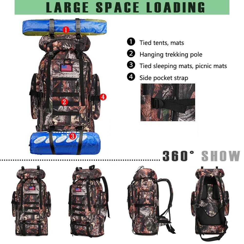 MROYALE™ 100L XL Tactical Outdoor Hiking Backpack | Waterproof, Bug Out Rucksack tactical bag MRoyale™ 