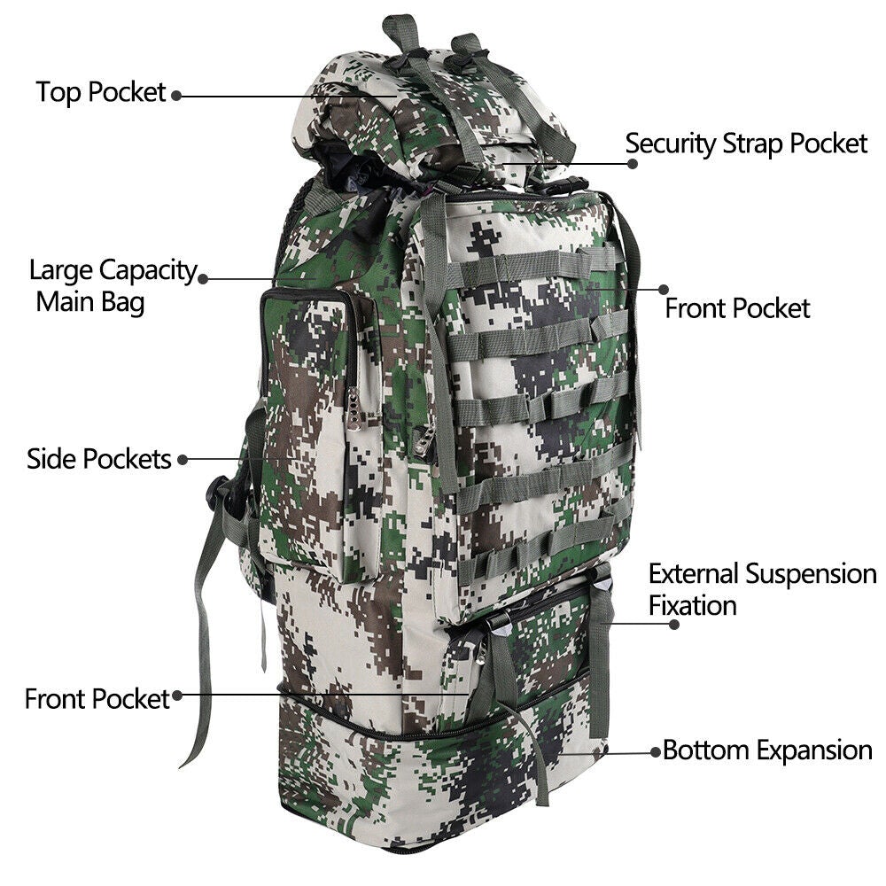 MROYALE™ 100L XL Tactical Outdoor Hiking Backpack | Waterproof, Bug Out Rucksack tactical bag MRoyale™ 