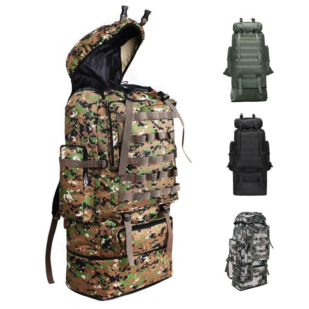 80L Outdoor Military Backpack Tactical Hiking Trekking Molle Camping bag