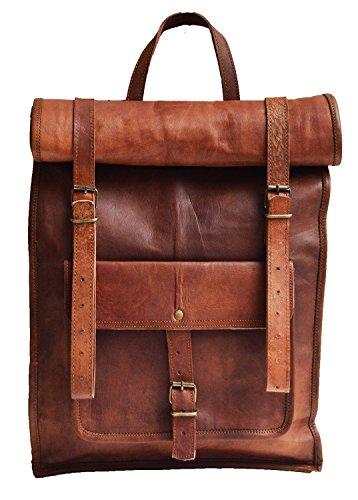 MROYALE™ 23" Vintage Leather Laptop Backpack - Water Resistant Roll Top Outdoor Rucksack backpacks MRoyale™ Fashion 