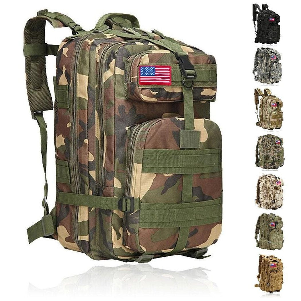 MROYALE™ 40L Military Tactical Army Molle Rucksack Assault Backpack tactical bag MRoyale™ Fashion Woodland Camo 