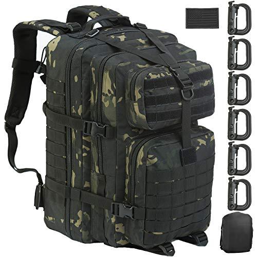 MROYALE™ 45L Tactical Outdoor Hiking Bag | 3 Day Bug Out Army MOLLE Backpack Rucksack Tactical Bag MRoyale™ Black Multicam 