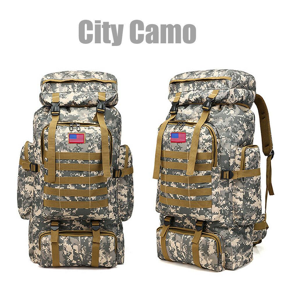 MROYALE™ 80L Outdoor Tactical Bugout Army Molle Rucksack Hiking Backpack tactical bag MRoyale™ City Camo 