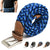 MROYALE™ Braided Canvas Belt | Elastic Stretch, Woven Fabric Men's Belt w/ Metal Buckle mens belts MRoyale™ Navy-Blue-Light_Blue S (28-32) 