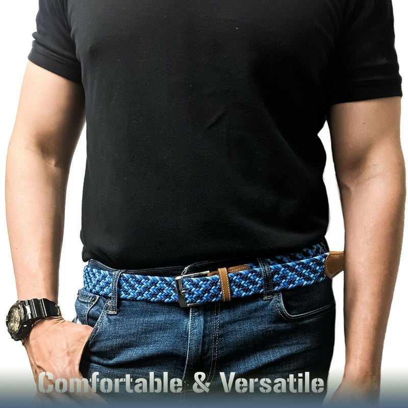 MROYALE™ Braided Canvas Belt | Elastic Stretch, Woven Fabric Men's Belt w/ Metal Buckle mens belts MRoyale™ 