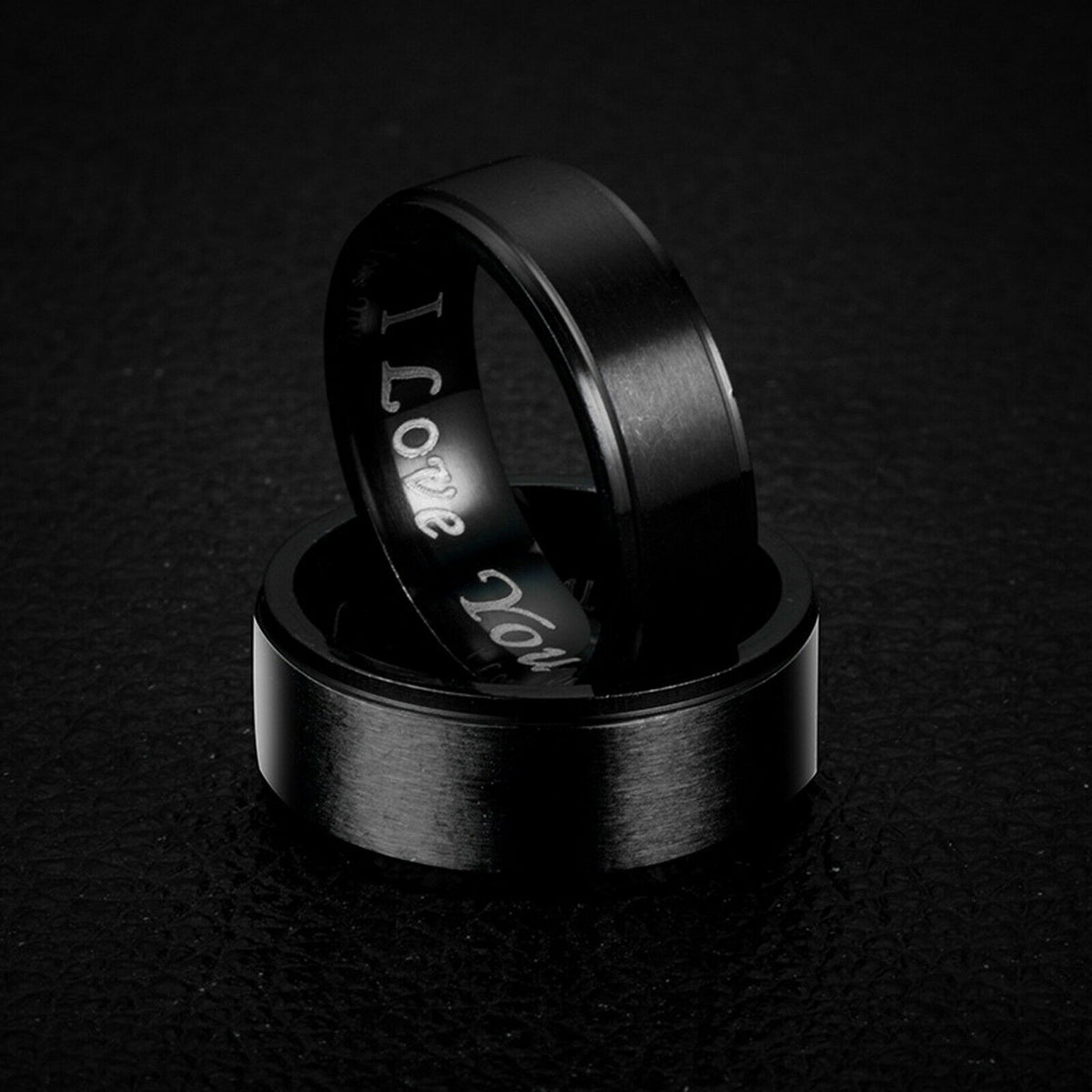 MRoyale™ Couple&#39;s Matching Stainless Steel &#39;I Love You&#39; Wedding Band Ring men&#39;s ring MRoyale™ Fashion 