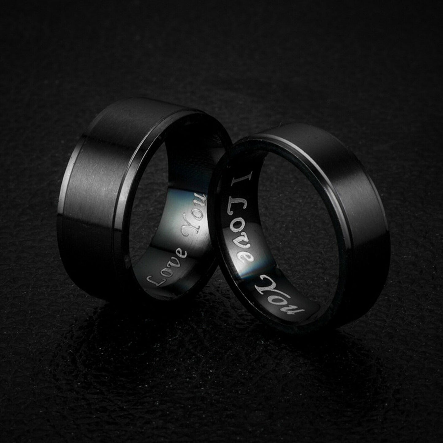 MRoyale™ Couple's Matching Stainless Steel 'I Love You' Wedding Band Ring men's ring MRoyale™ Fashion 