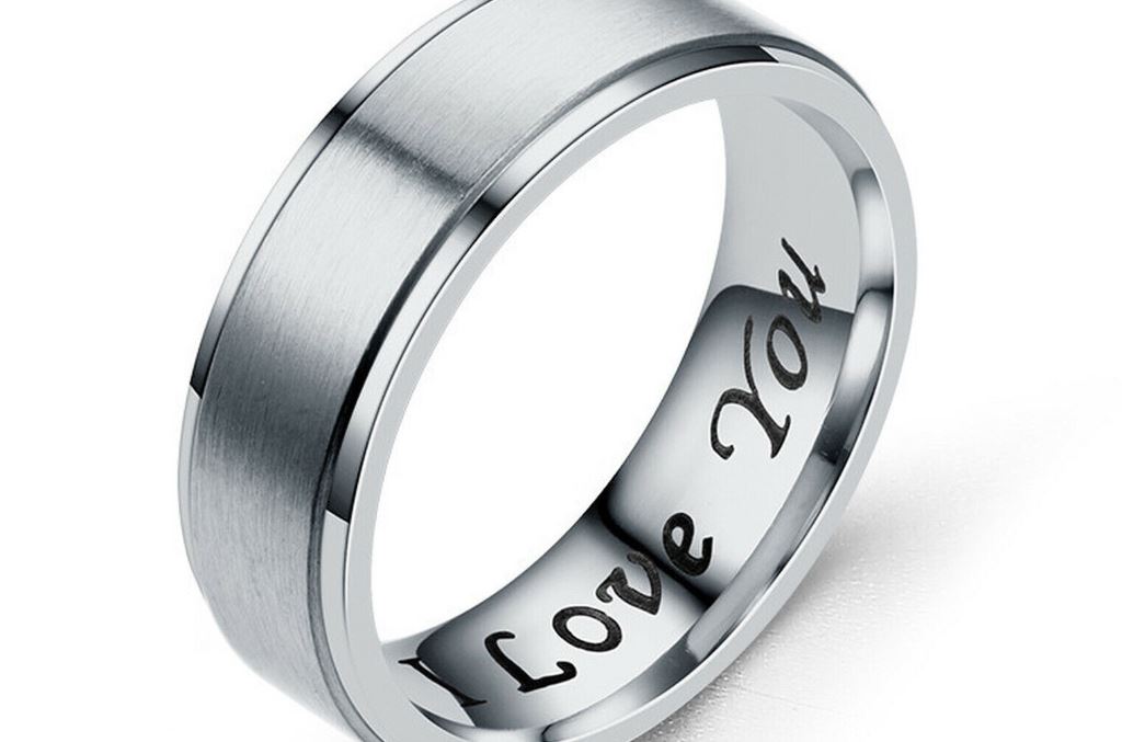 MRoyale™ Couple&#39;s Matching Stainless Steel &#39;I Love You&#39; Wedding Band Ring men&#39;s ring MRoyale™ Fashion 