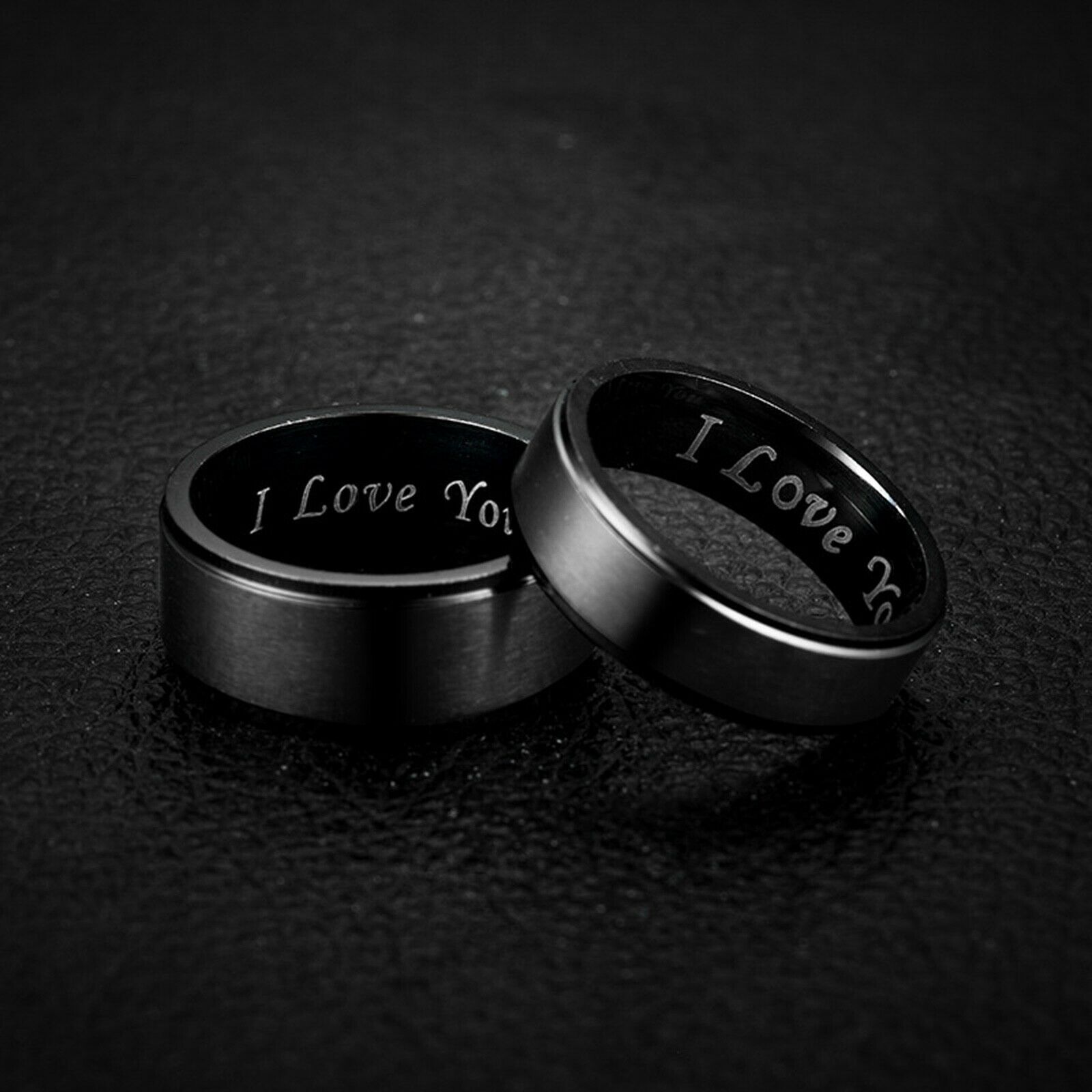 MRoyale™ Couple's Matching Stainless Steel 'I Love You' Wedding Band Ring men's ring MRoyale™ Fashion 