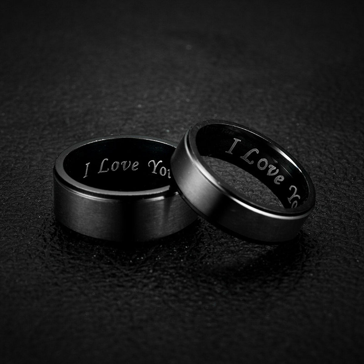 MRoyale™ Couple&#39;s Matching Stainless Steel &#39;I Love You&#39; Wedding Band Ring men&#39;s ring MRoyale™ Fashion 