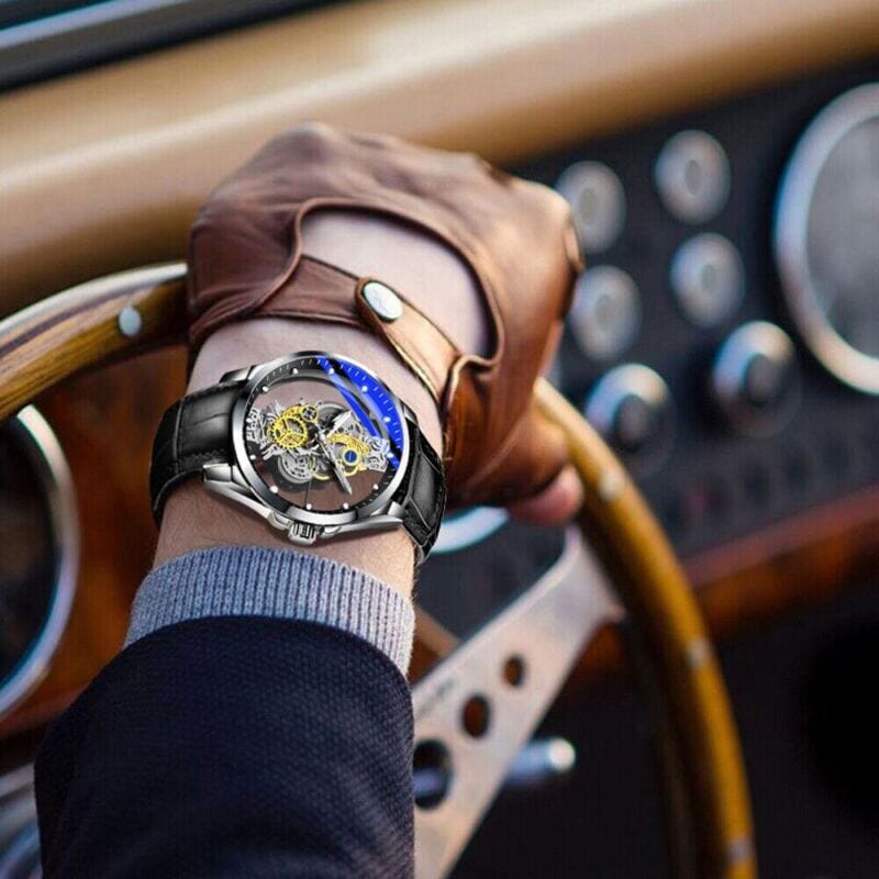 MRoyale™ Hollow Skeleton Stainless Steel Men&#39;s Watch: Quartz, Luxury Wristwatch wristwatches MRoyale™ 