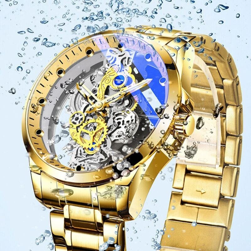 MRoyale™ Hollow Skeleton Stainless Steel Men&#39;s Watch: Quartz, Luxury Wristwatch wristwatches MRoyale™ 