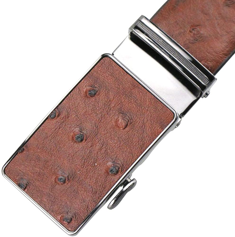 MRoyale™ Leather Ratchet Belt | Ostrich Grain | Men&#39;s 35mm Automatic Slide Buckle mens belts MRoyale™ 