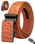 MRoyale™ Leather Ratchet Belt | Ostrich Grain | Men's 35mm Automatic Slide Buckle mens belts MRoyale™ Ostrich Tan 31"-37" 