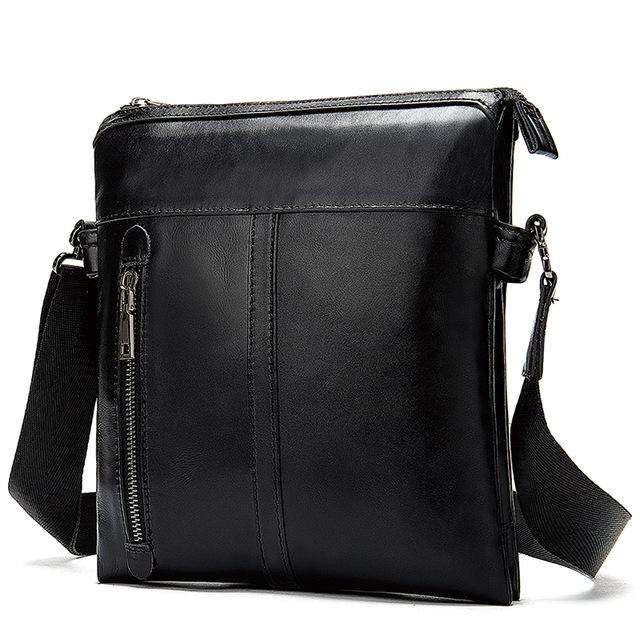 MROYALE™ Men's 100% Leather Crossbody Shoulder Messenger Satchel Bag messenger bag MRoyale™ Fashion Black 
