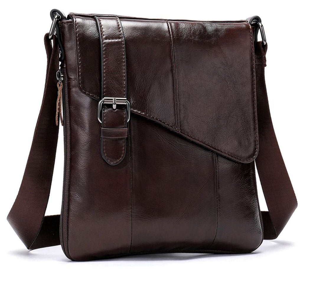 MROYALE™ Men&#39;s 100% Leather Crossbody Messenger Satchel Shoulder Bag messenger bag MRoyale™ Fashion Coffee 