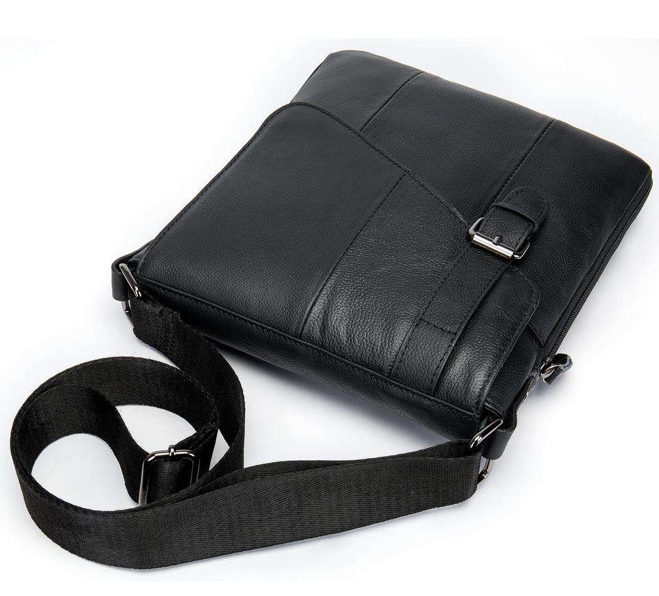 MROYALE™ Men's 100% Leather Crossbody Messenger Satchel Shoulder Bag messenger bag MRoyale™ Fashion Black - Shiny 