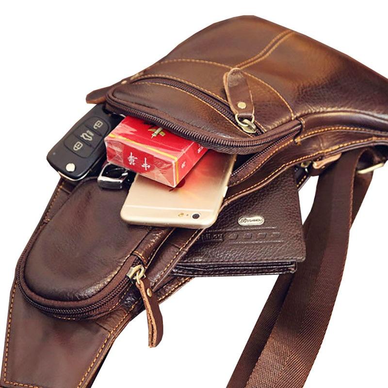 MROYALE™ Men's 100% Leather Crossbody Sling Messenger Chest Satchel Bag sling chest bag MRoyale™ Fashion 