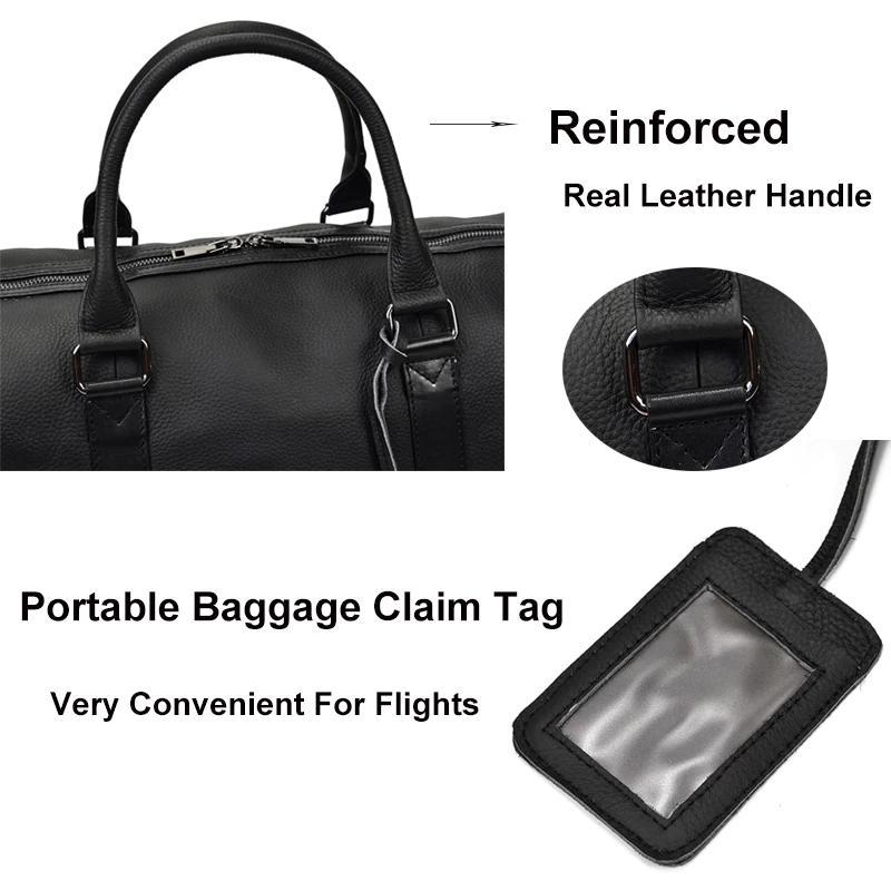 MRoyale™ Men's 100% Leather Duffle Weekend Travel Bag w/ Shoe Storage Duffle Travel Bag MRoyale™ Fashion 