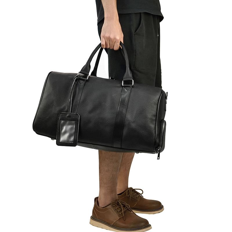 MRoyale™ Men's 100% Leather Duffle Weekend Travel Bag w/ Shoe Storage Duffle Travel Bag MRoyale™ Fashion 