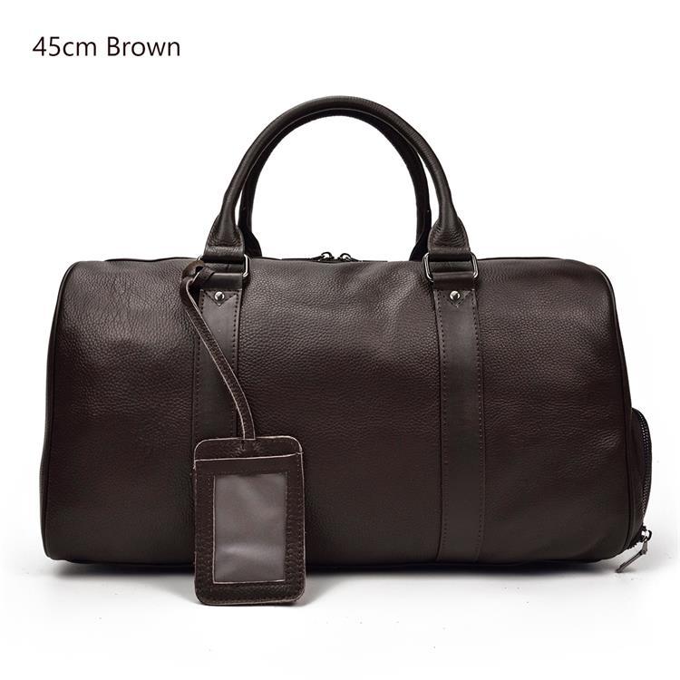 MRoyale™ Men's 100% Leather Duffle Weekend Travel Bag w/ Shoe Storage Duffle Travel Bag MRoyale™ Fashion Brown (18") 