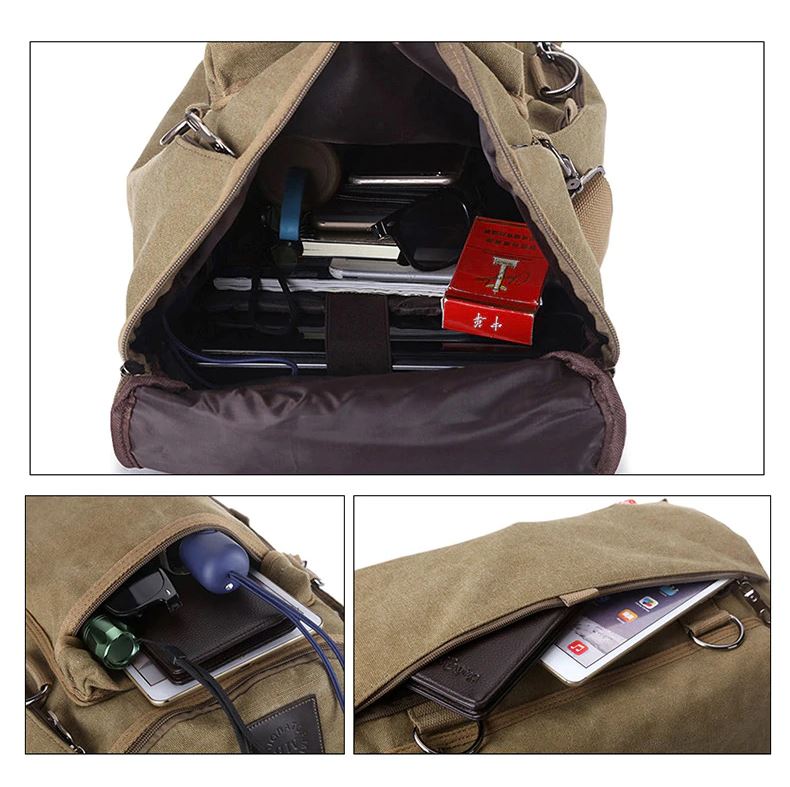 MROYALE™ Men&#39;s 3-in-1 Backpack Duffle Tote Outdoor Rucksack 35L Canvas Travel Bag Duffle Travel Bag MROYALE™ 