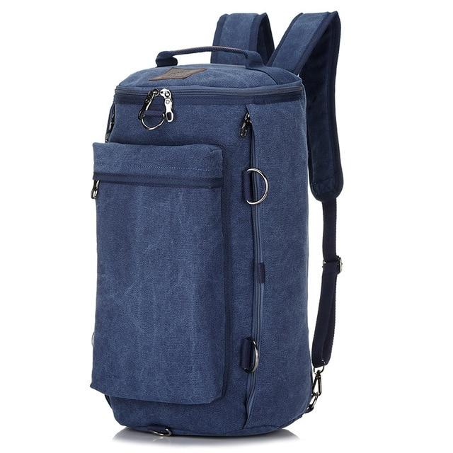 MROYALE™ Men's 3-in-1 Backpack Duffle Tote Outdoor Rucksack 35L Canvas Travel Bag Duffle Travel Bag MROYALE™ Blue 