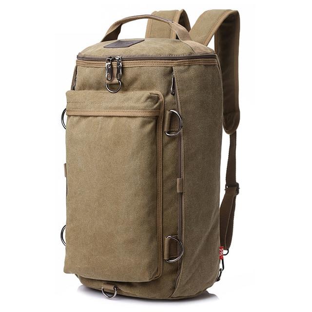 MROYALE™ Men's 3-in-1 Backpack Duffle Tote Outdoor Rucksack 35L Canvas Travel Bag Duffle Travel Bag MROYALE™ Khaki 