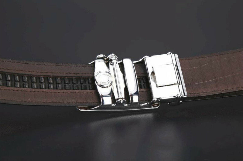 MROYALE™ Faux Alligator Skin Embossed Leather Ratchet Belt | Men&#39;s Crocodile Automatic Buckle mens belts MRoyale™ 
