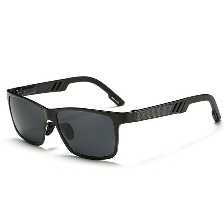 MRoyale™ Men's Aluminum Polarized Sunglasses sunglasses MRoyale™ Fashion Black w/ Black Lens 