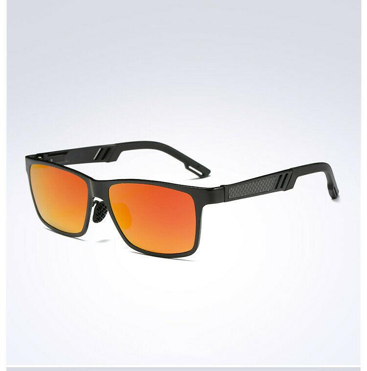 MRoyale™ Men's Aluminum Polarized Sunglasses sunglasses MRoyale™ Fashion Black w/ Orange Lens 