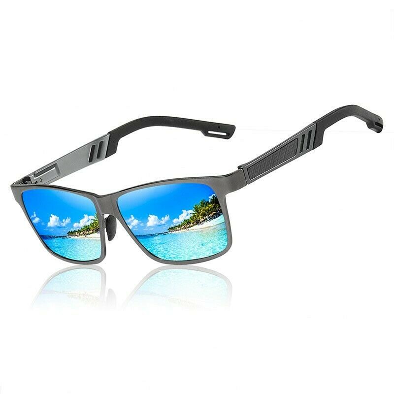 MRoyale™ Men's Aluminum Polarized Sunglasses sunglasses MRoyale™ Fashion Gray w/ Blue Lens 
